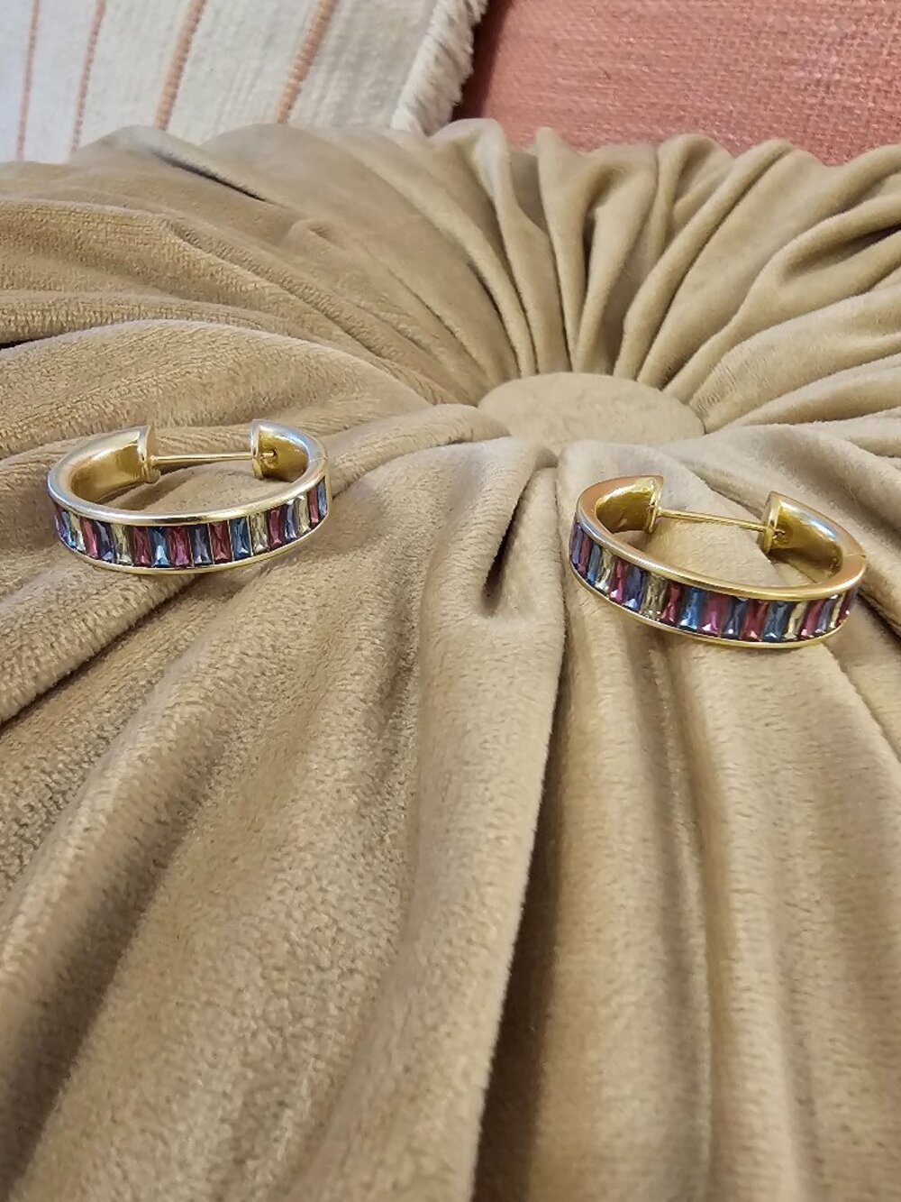 Kendra Scott Gold Rainbow Baguette Crystal Huggie Hoop Earrings Macy's